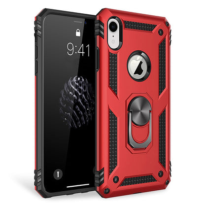 NALIA Panzerhülle für iPhone XR – Ring-Ständer 360° & Magnet-Halterung Kompatibel – RINGDEFEND (Stoßfestes Outdoor Case) – Marke aus Berlin