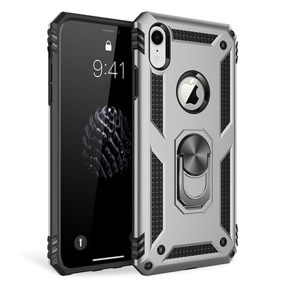 NALIA Panzerhülle für iPhone XR – Ring-Ständer 360° & Magnet-Halterung Kompatibel – RINGDEFEND (Stoßfestes Outdoor Case) – Marke aus Berlin