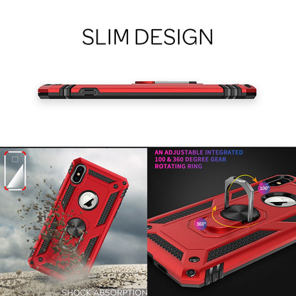 NALIA Panzerhülle für iPhone XS Max – Ring-Ständer 360° & Magnet-Halterung Kompatibel – RINGDEFEND (Stoßfestes Outdoor Case) – Marke aus Berlin
