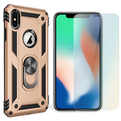 NALIA Panzerhülle für iPhone XS Max – Ring-Ständer 360° & Magnet-Halterung Kompatibel – RINGDEFEND (Stoßfestes Outdoor Case) – Marke aus Berlin