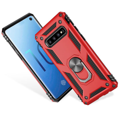 NALIA Panzerhülle für Samsung Galaxy S10 – Ring-Ständer 360° & Magnet-Halterung Kompatibel – RINGDEFEND (Stoßfestes Outdoor Case) – Marke aus Berlin