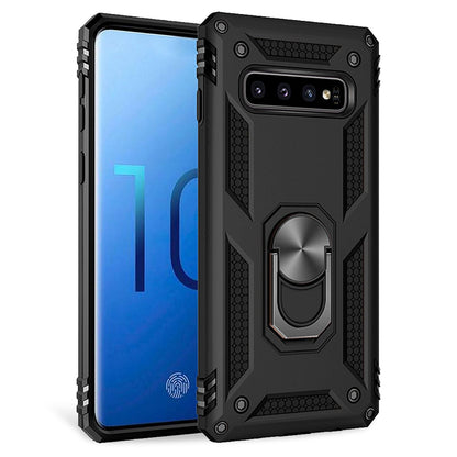 NALIA Panzerhülle für Samsung Galaxy S10 Plus – Ring-Ständer 360° & Magnet-Halterung Kompatibel – RINGDEFEND (Stoßfestes Outdoor Case) – Marke aus Berlin