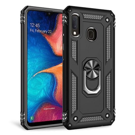 NALIA Ring Hülle kompatibel mit Samsung Galaxy A20e, Stoßfeste Handyhülle für magnetische KFZ-Halterung mit 360 Grad Finger-Halter, Schutzhülle mit Silikon Cover & Hardcase Bumper