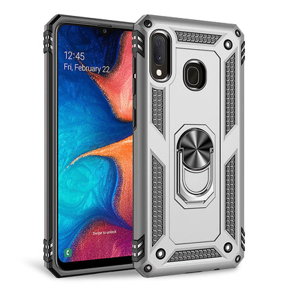 NALIA Ring Hülle kompatibel mit Samsung Galaxy A20e, Stoßfeste Handyhülle für magnetische KFZ-Halterung mit 360 Grad Finger-Halter, Schutzhülle mit Silikon Cover & Hardcase Bumper