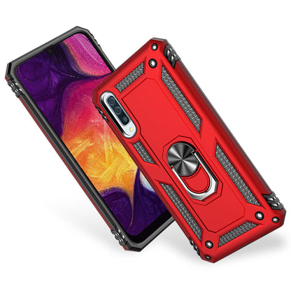NALIA Ring Hülle kompatibel mit Samsung Galaxy A50, Stoßfeste Handyhülle für magnetische KFZ-Halterung mit 360 Grad Finger-Halter, Schutzhülle mit Silikon Cover Innen & Hardcase Bumper