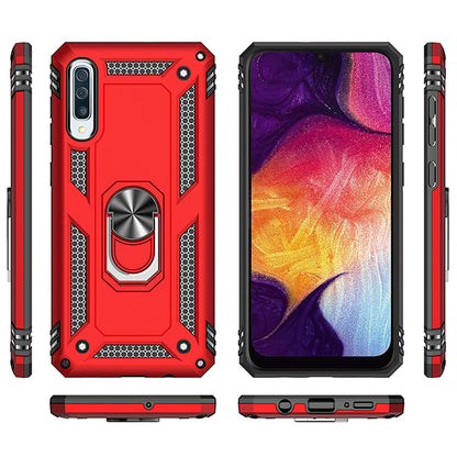 NALIA Ring Hülle kompatibel mit Samsung Galaxy A50, Stoßfeste Handyhülle für magnetische KFZ-Halterung mit 360 Grad Finger-Halter, Schutzhülle mit Silikon Cover Innen & Hardcase Bumper