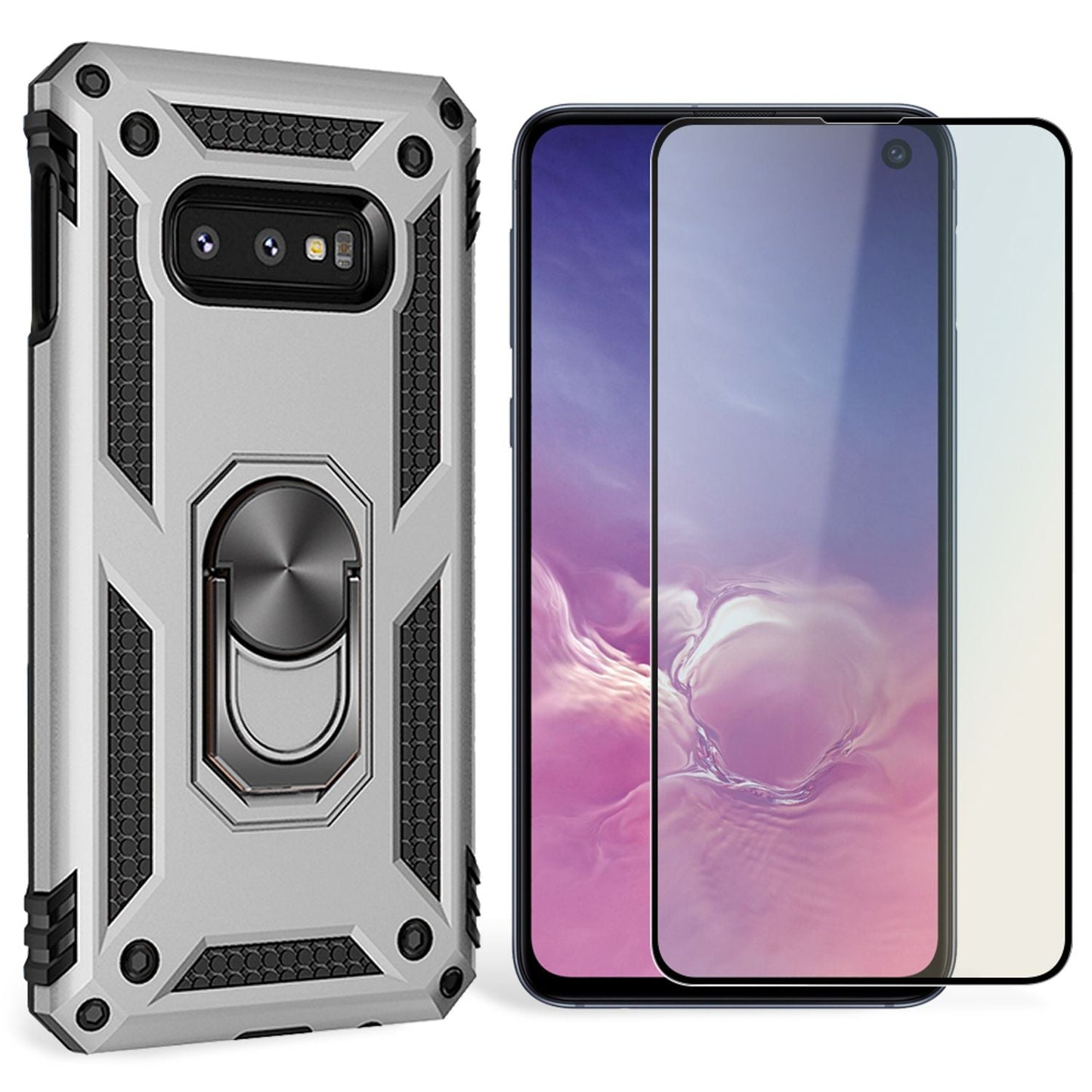 NALIA Panzerhülle für Samsung Galaxy S10e – Ring-Ständer 360° & Magnet-Halterung Kompatibel – RINGDEFEND (Stoßfestes Outdoor Case) – Marke aus Berlin