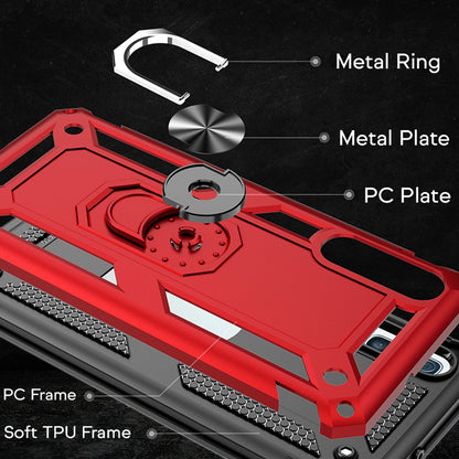 NALIA Ring Hülle + Schutzglas kompatibel mit Samsung Galaxy A70, 9H Displayschutz & 360° Finger-Halter Handyhülle für magnetische KFZ-Halterung, Silikon Cover & Hard-Case Bumper