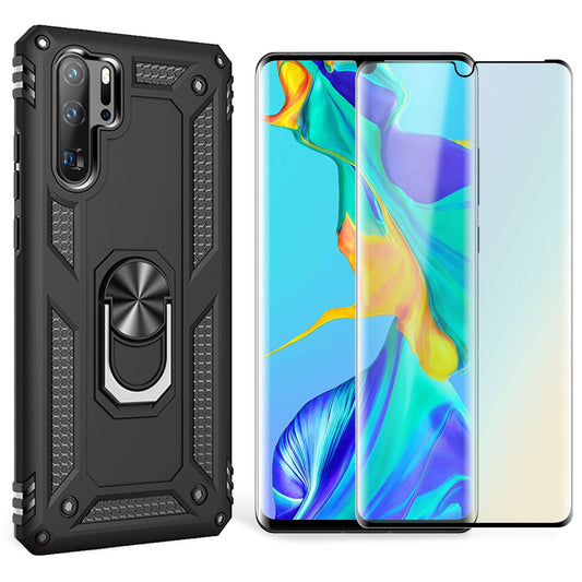 NALIA Ring Handy Hülle für Huawei P30 Pro, Case Cover Etui Display Schutz Glas NALIA Berlin