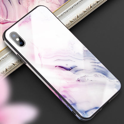 NALIA Hartglas Hülle kompatibel mit iPhone XS Max, Marmor Design Hard-Case aus 9H Tempered Glass & Silikon Bumper, Kratzfeste Handyhülle Phone Cover Schutzhülle Handy-Tasche