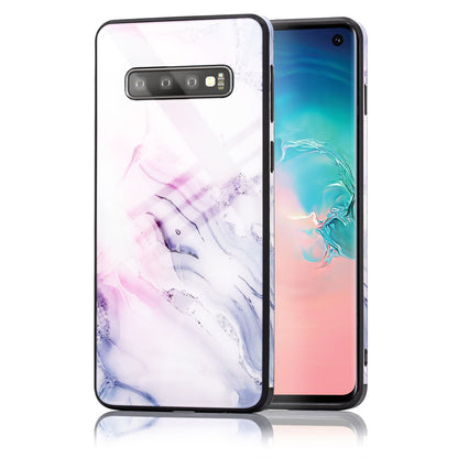 NALIA Hartglas Hülle kompatibel mit Samsung Galaxy S10, Marmor Design Hard-Case aus 9H Tempered Glass & Silikon Bumper, Kratzfeste Handyhülle Phone Cover Schutzhülle Handy-Tasche