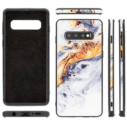 NALIA Hartglas Hülle kompatibel mit Samsung Galaxy S10, Marmor Design Hard-Case aus 9H Tempered Glass & Silikon Bumper, Kratzfeste Handyhülle Phone Cover Schutzhülle Handy-Tasche