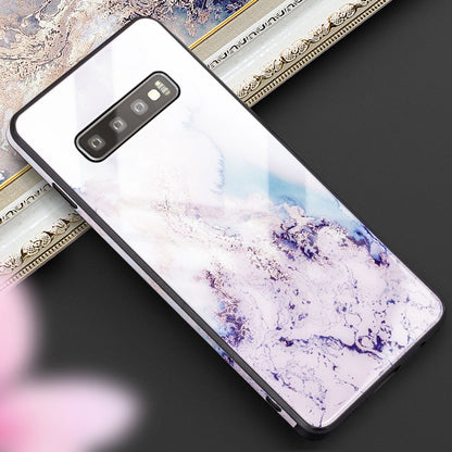 NALIA Hartglas Hülle kompatibel mit Samsung Galaxy S10, Marmor Design Hard-Case aus 9H Tempered Glass & Silikon Bumper, Kratzfeste Handyhülle Phone Cover Schutzhülle Handy-Tasche