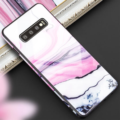 NALIA Hartglas Hülle kompatibel mit Samsung Galaxy S10, Marmor Design Hard-Case aus 9H Tempered Glass & Silikon Bumper, Kratzfeste Handyhülle Phone Cover Schutzhülle Handy-Tasche