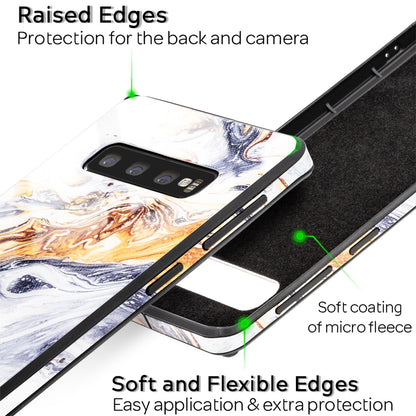 NALIA Hartglas Hülle kompatibel mit Samsung Galaxy S10, Marmor Design Hard-Case aus 9H Tempered Glass & Silikon Bumper, Kratzfeste Handyhülle Phone Cover Schutzhülle Handy-Tasche