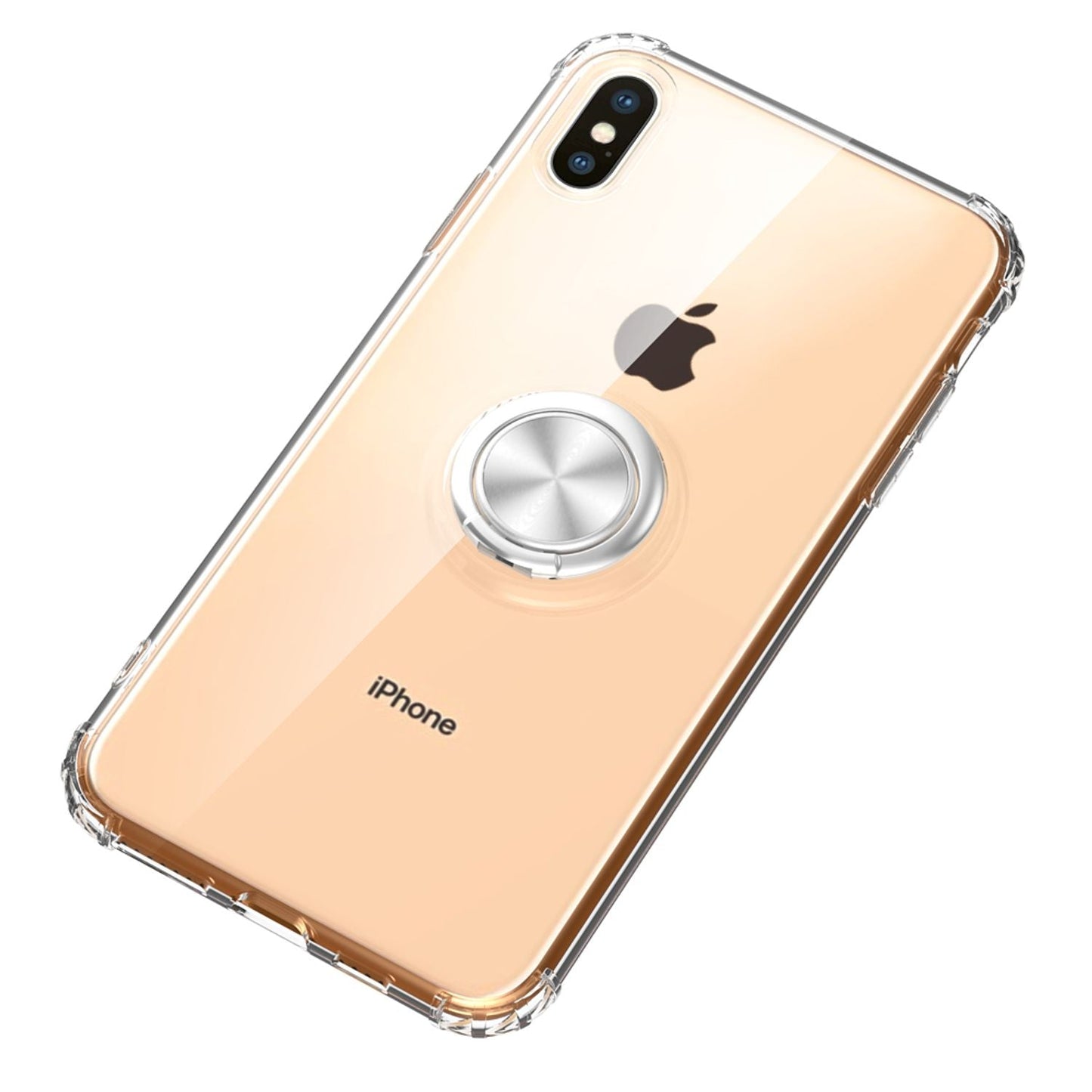 NALIA Push Ring Hülle kompatibel mit iPhone X/XS, 360° Finger-Halter mit Push-Funktion, für magnetische KFZ-Halterung, Silikon Schutzhülle Cover Phone Case Handyhülle Schale Etui