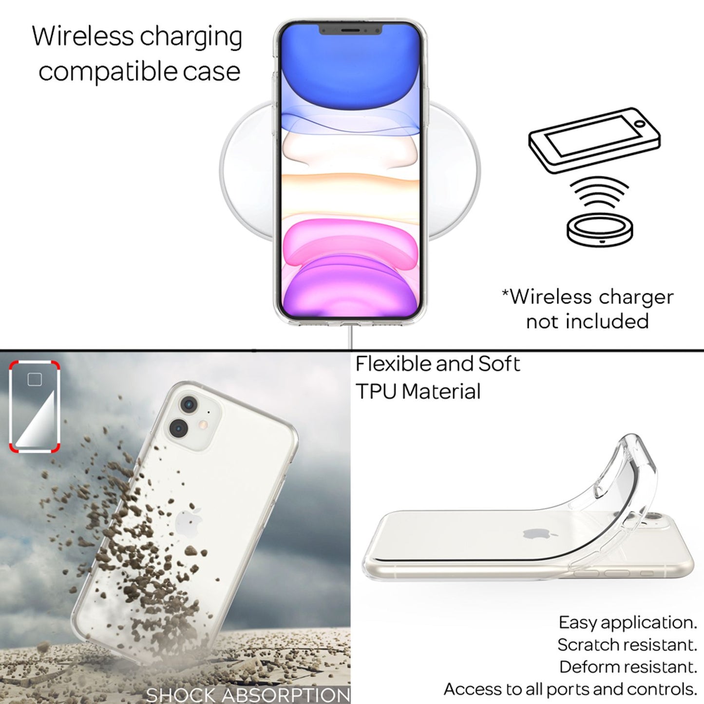 NALIA Transparente Silikonhülle für iPhone 11 – Anti-Gelb & Rutschfest – GLAZE (Handyhülle Kristallklar, Schlank & Stoßfest) – Marke aus Berlin