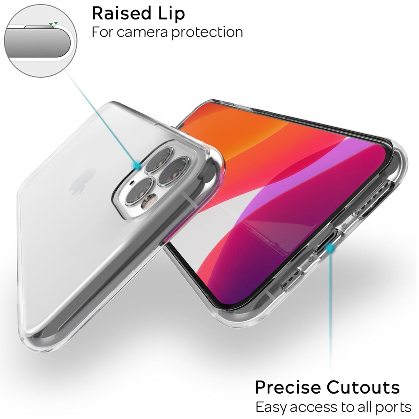 NALIA Transparente Silikonhülle für iPhone 11 Pro – Anti-Gelb & Rutschfest – GLAZE (Handyhülle Kristallklar, Schlank & Stoßfest) – Marke aus Berlin