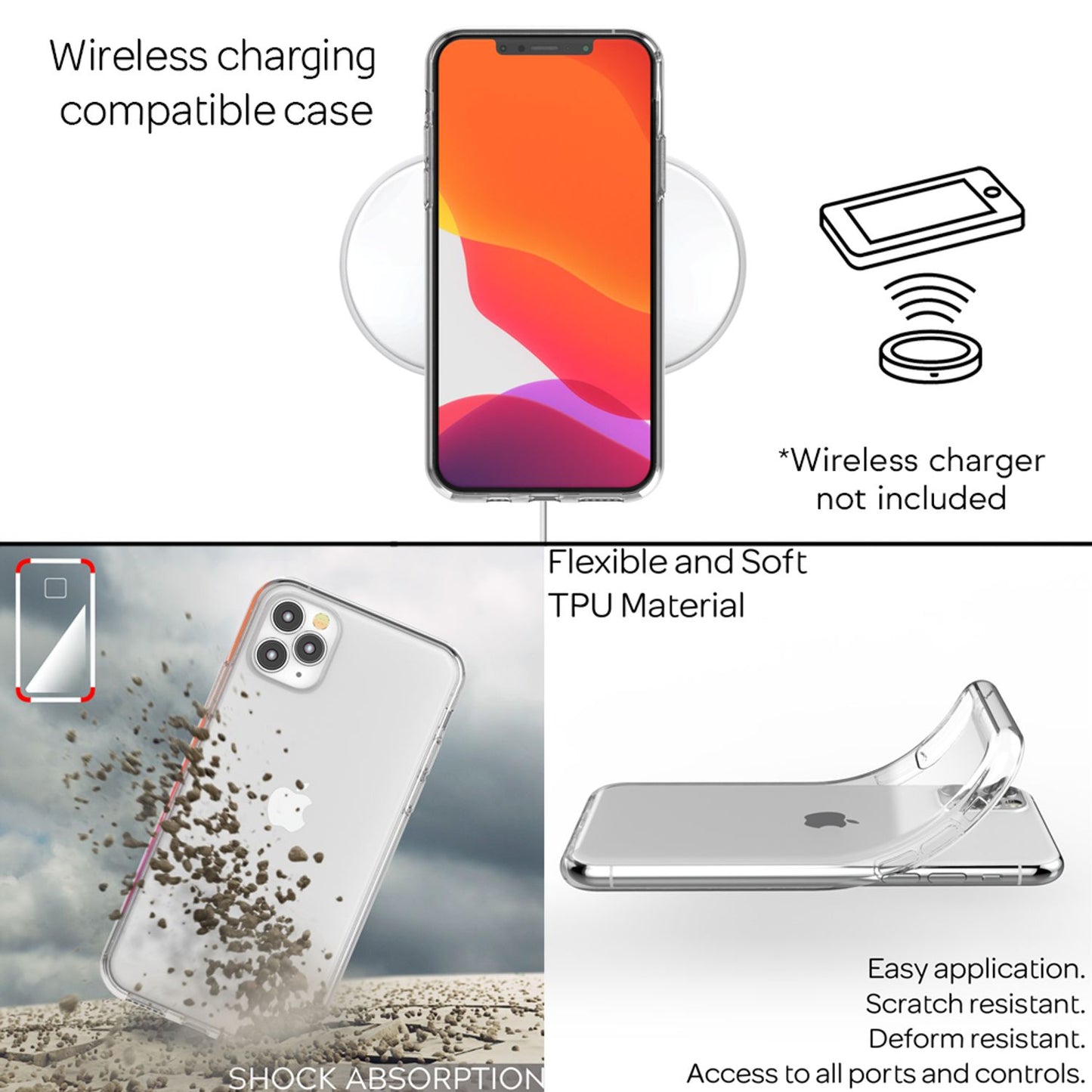 NALIA Transparente Silikonhülle für iPhone 11 Pro – Anti-Gelb & Rutschfest – GLAZE (Handyhülle Kristallklar, Schlank & Stoßfest) – Marke aus Berlin