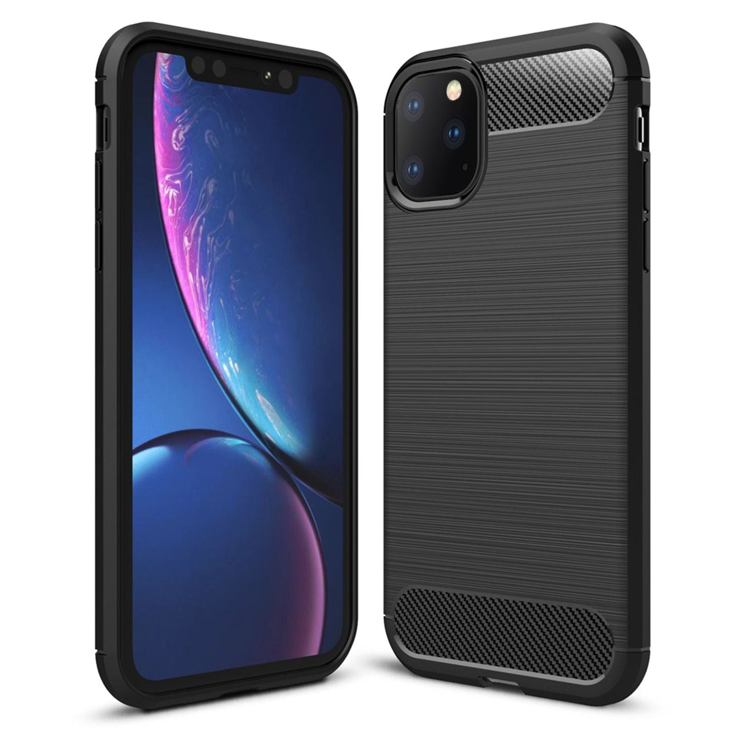 NALIA Design Case kompatibel mit Apple iPhone 11 Pro Hülle, Karbon Optik Stylische Handyhülle Stoßfeste Silikon Schutzhülle, Dünne Handy-Tasche Phone Cover Bumper Soft Skin Kratzfest