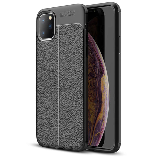 NALIA Design Case kompatibel mit Apple iPhone 11 Pro Max Hülle, Leder Optik Stylische Handyhülle Stoßfeste Silikon Schutzhülle, Slim Phone Backcover Dünne Handy-Tasche Cover Etui Kratzfest - Schwarz