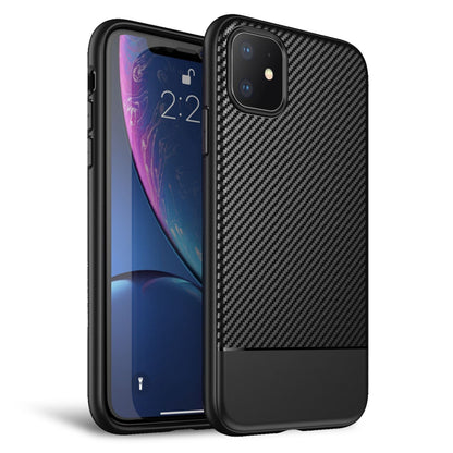 NALIA Hülle kompatibel mit iPhone 11, Carbon Look Handyhülle Ultra-Slim Silikon Case Backcover Dünn, Phone Schutzhülle Stoßfeste Handy-Tasche Bumper TPU Gummi Cover Skin Etui Kappe - Schwarz