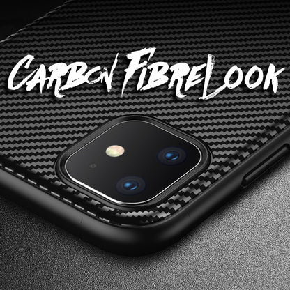 NALIA Hülle kompatibel mit iPhone 11, Carbon Look Handyhülle Ultra-Slim Silikon Case Backcover Dünn, Phone Schutzhülle Stoßfeste Handy-Tasche Bumper TPU Gummi Cover Skin Etui Kappe - Schwarz