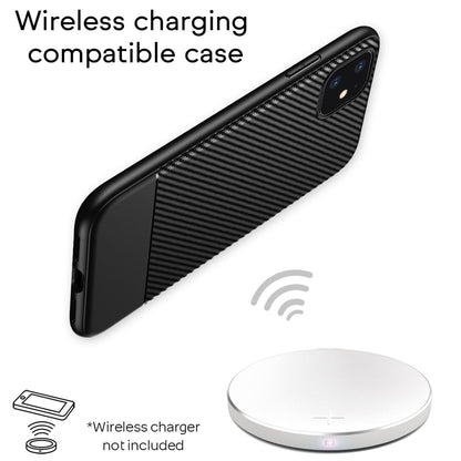 NALIA Hülle kompatibel mit iPhone 11, Carbon Look Handyhülle Ultra-Slim Silikon Case Backcover Dünn, Phone Schutzhülle Stoßfeste Handy-Tasche Bumper TPU Gummi Cover Skin Etui Kappe - Schwarz