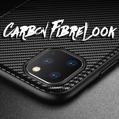 NALIA Hülle kompatibel mit iPhone 11 Pro Max, Carbon Look Handyhülle Ultra-Slim Silikon Case Backcover Dünn, Phone Schutzhülle Stoßfeste Handy-Tasche Bumper TPU Gummi Cover Skin Etui Kappe - Schwarz