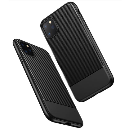 NALIA Hülle kompatibel mit iPhone 11 Pro Max, Carbon Look Handyhülle Ultra-Slim Silikon Case Backcover Dünn, Phone Schutzhülle Stoßfeste Handy-Tasche Bumper TPU Gummi Cover Skin Etui Kappe - Schwarz