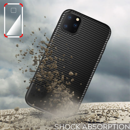 NALIA Hülle kompatibel mit iPhone 11 Pro Max, Carbon Look Handyhülle Ultra-Slim Silikon Case Backcover Dünn, Phone Schutzhülle Stoßfeste Handy-Tasche Bumper TPU Gummi Cover Skin Etui Kappe - Schwarz