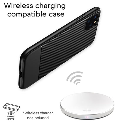NALIA Hülle kompatibel mit iPhone 11 Pro Max, Carbon Look Handyhülle Ultra-Slim Silikon Case Backcover Dünn, Phone Schutzhülle Stoßfeste Handy-Tasche Bumper TPU Gummi Cover Skin Etui Kappe - Schwarz