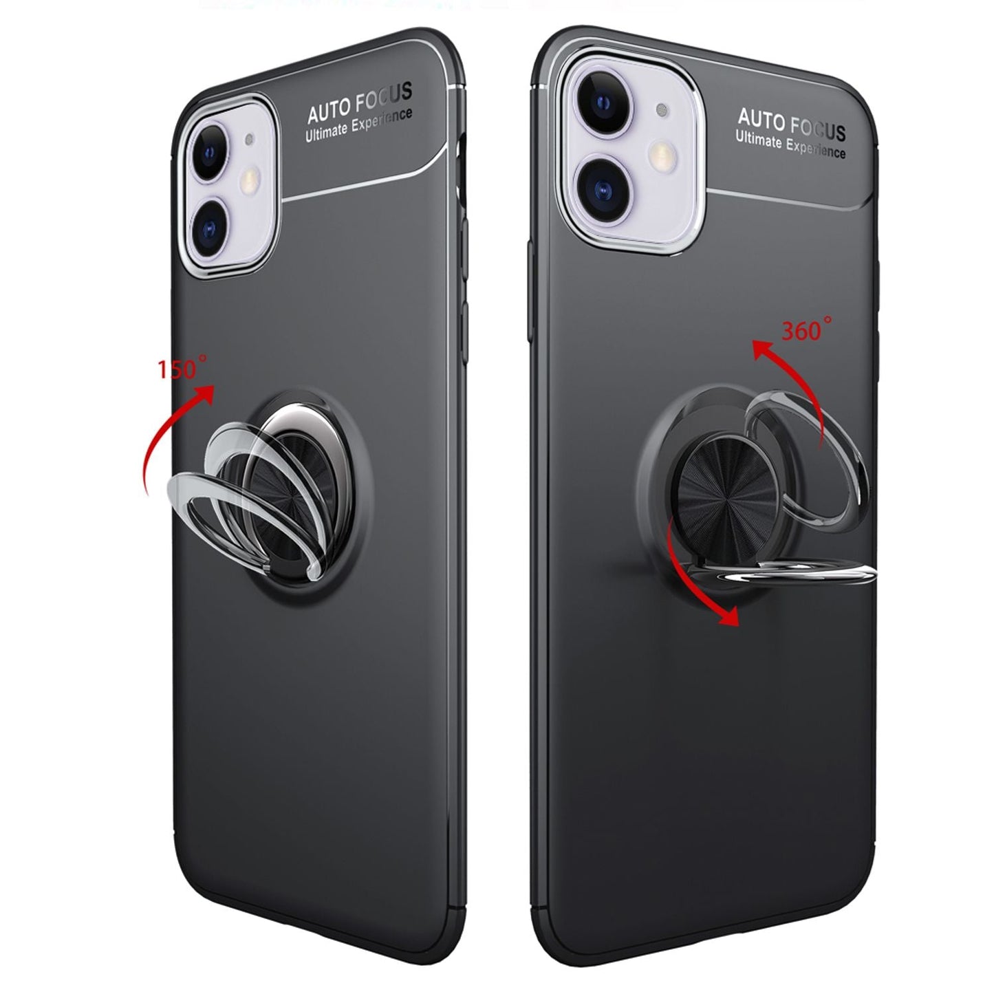 NALIA Ring Hülle kompatibel mit iPhone 11, Silikon Handyhülle mit 360 Grad Finger-Halter für magnetische KFZ-Halterung, Schutzhülle Cover Phone Case Handy-Tasche Etui Bumper