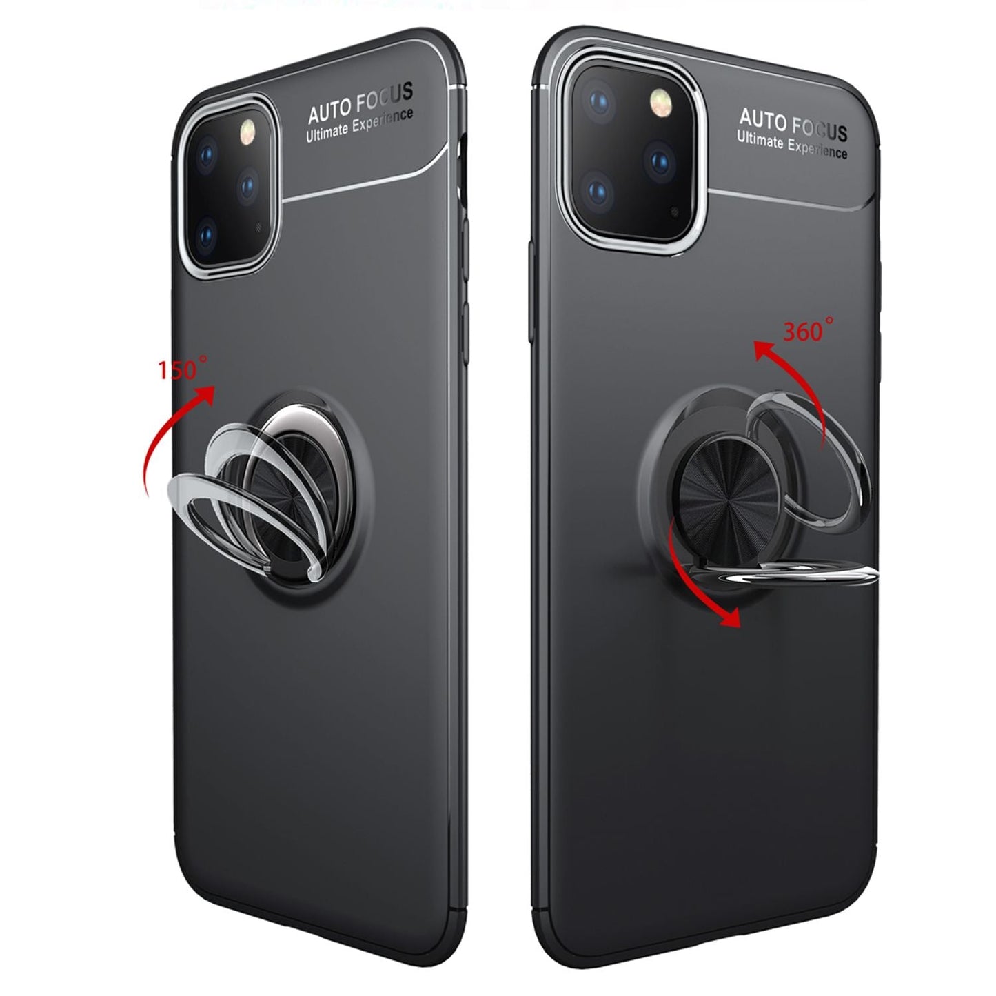 NALIA Ring Hülle kompatibel mit iPhone 11 Pro, Silikon Handyhülle mit 360 Grad Finger-Halter für magnetische KFZ-Halterung, Schutzhülle Cover Phone Case Handy-Tasche Etui Bumper