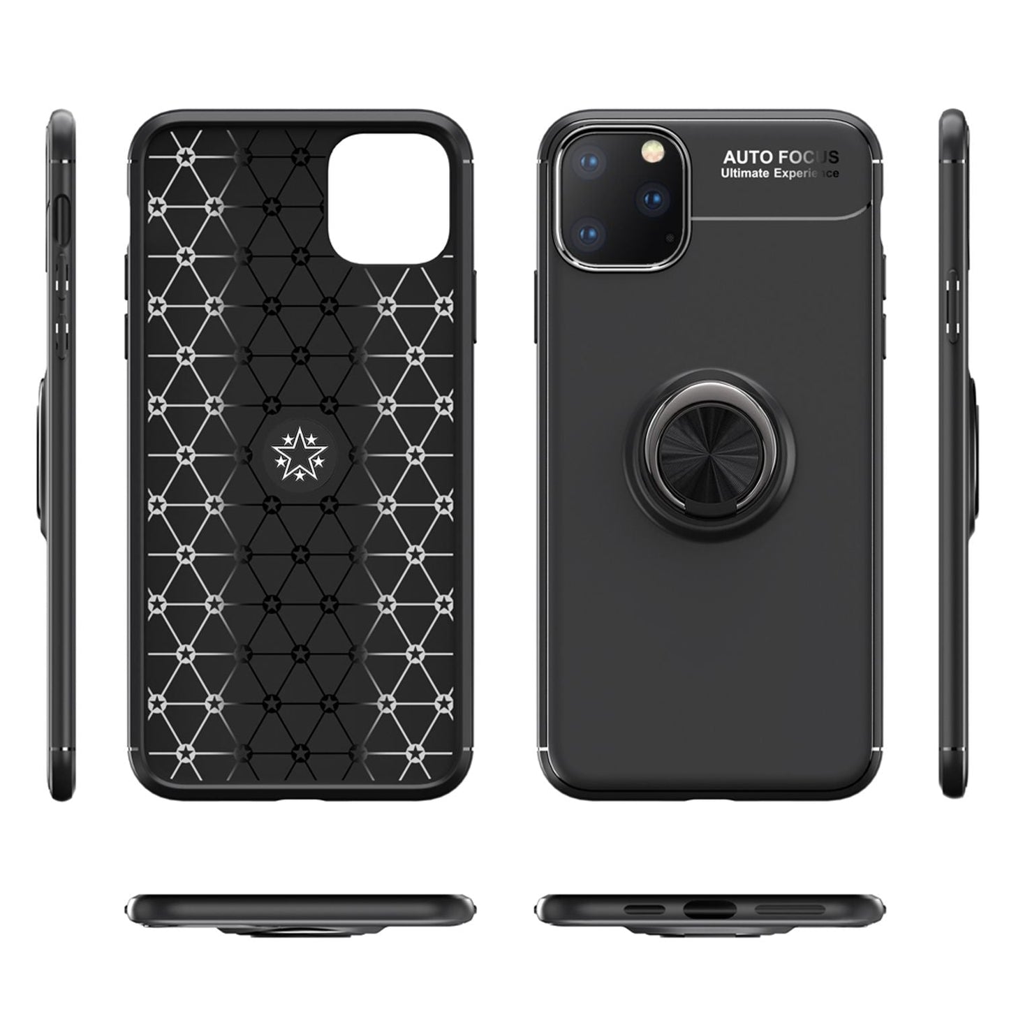 NALIA Ring Hülle kompatibel mit iPhone 11 Pro, Silikon Handyhülle mit 360 Grad Finger-Halter für magnetische KFZ-Halterung, Schutzhülle Cover Phone Case Handy-Tasche Etui Bumper