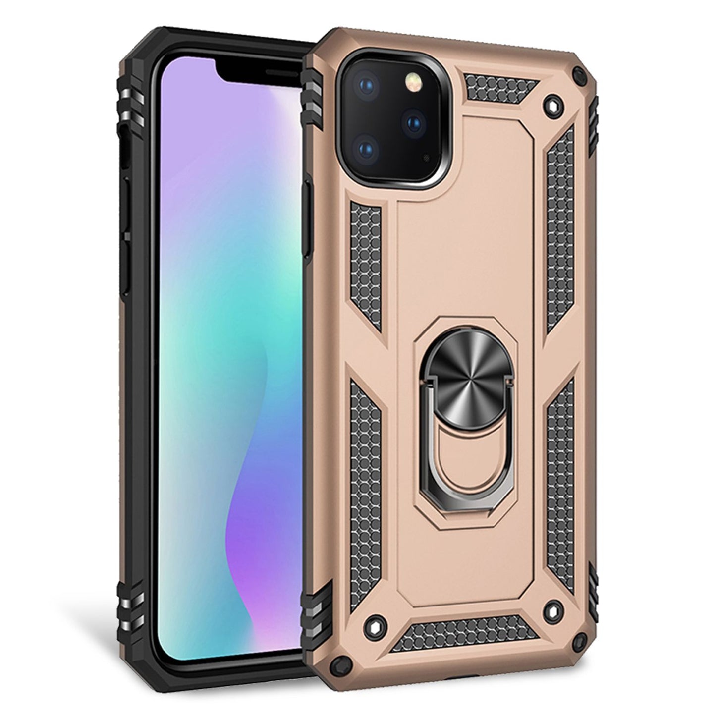 NALIA Panzerhülle für iPhone 11 Pro Max – Ring-Ständer 360° & Magnet-Halterung Kompatibel – RINGDEFEND (Stoßfestes Outdoor Case) – Marke aus Berlin