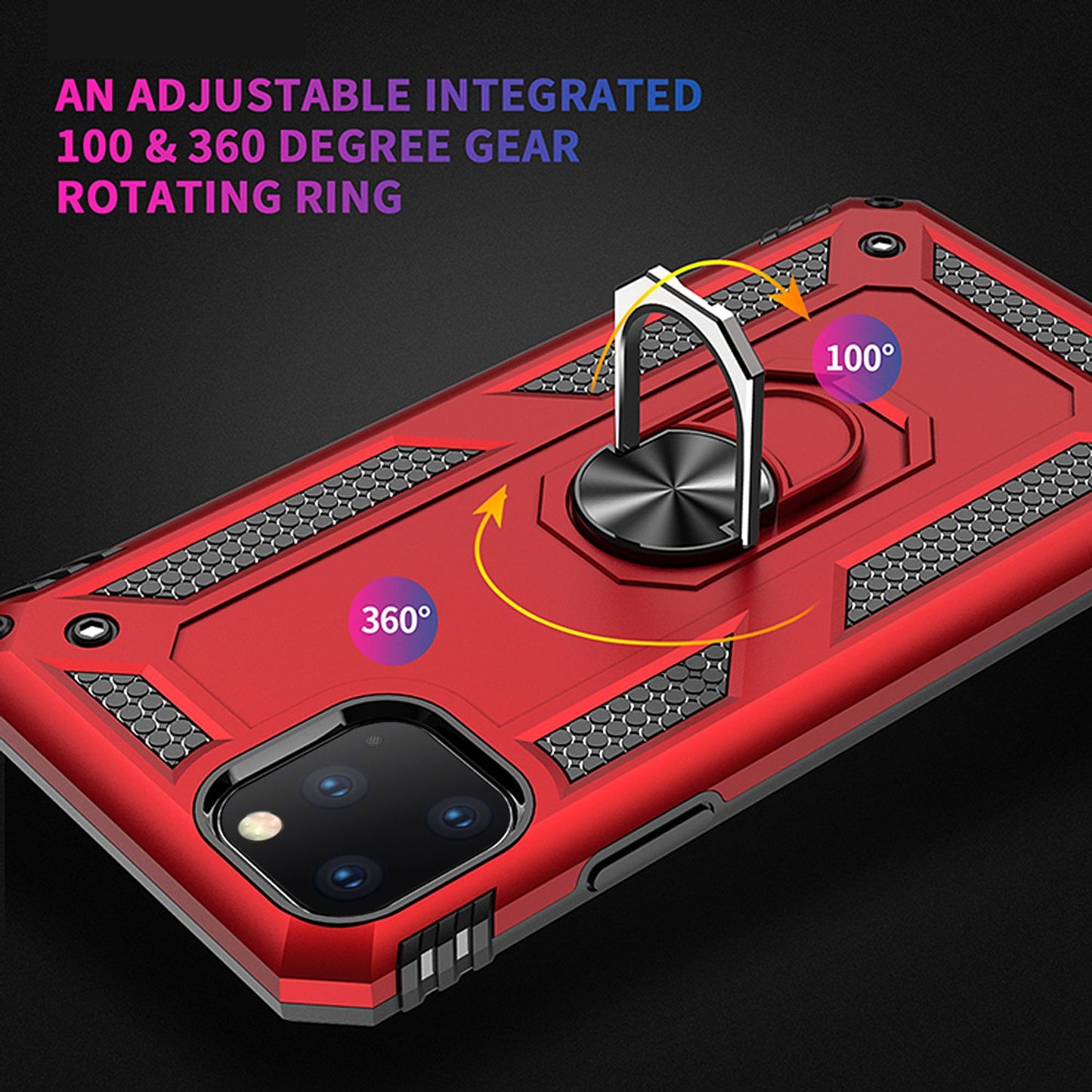 NALIA Panzerhülle für iPhone 11 Pro – Ring-Ständer 360° & Magnet-Halterung Kompatibel – RINGDEFEND (Stoßfestes Outdoor Case) – Marke aus Berlin