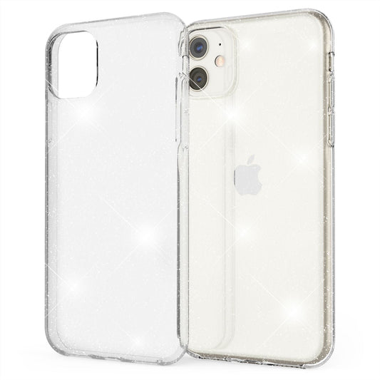 NALIA Glitzerhülle für iPhone 11 – Funkelndes Silikon Case – DAZZLIN (Transparent & Stoßfest) – Marke aus Berlin