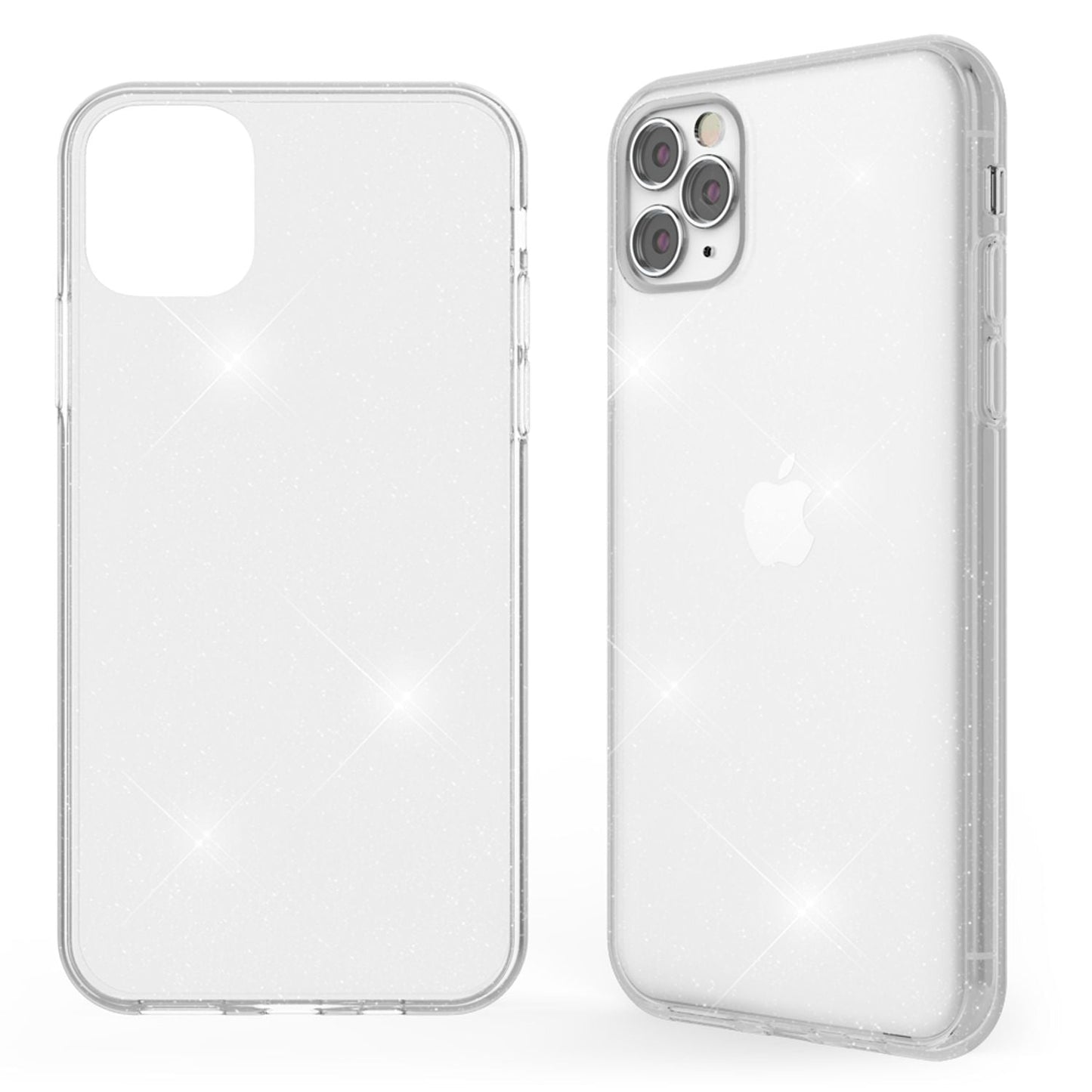 NALIA Glitzerhülle für iPhone 11 Pro – Funkelndes Silikon Case – DAZZLIN (Transparent & Stoßfest) – Marke aus Berlin