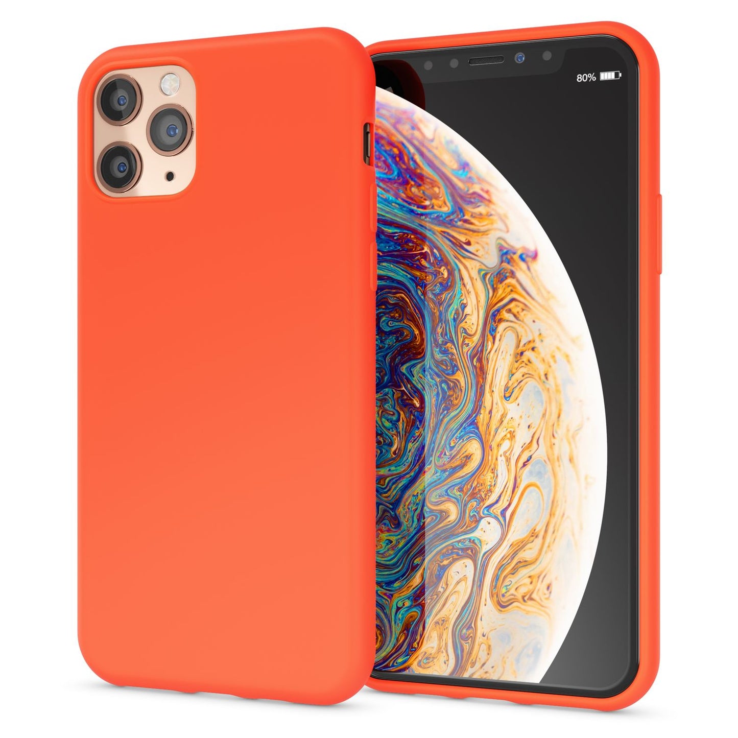 NALIA Neon Silikonhülle für iPhone 11 Pro – Soft-Touch & Signal-Neon – NEONSHOCK (Matte Schutzhülle) – Marke aus Berlin