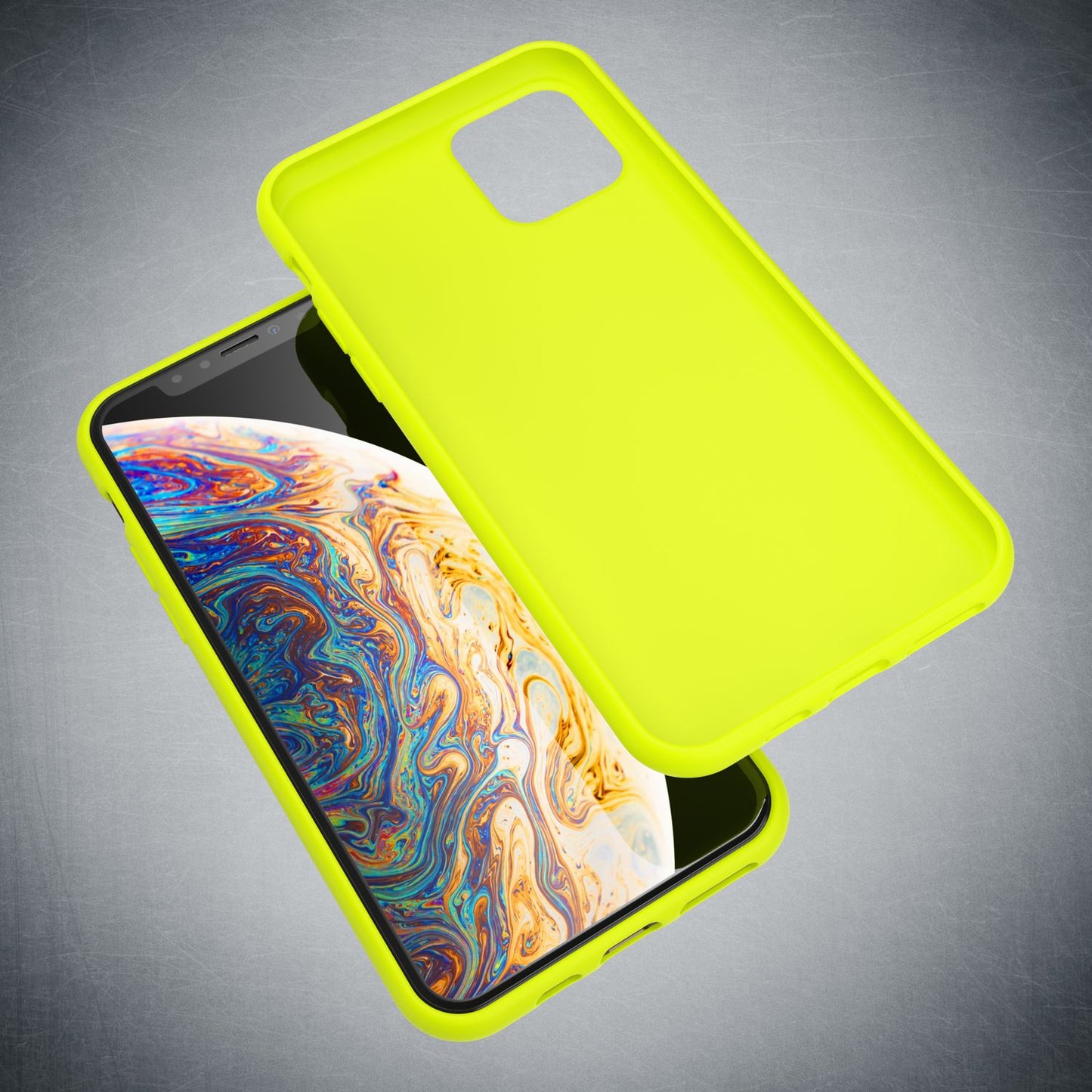 NALIA Neon Silikonhülle für iPhone 11 Pro – Soft-Touch & Signal-Neon – NEONSHOCK (Matte Schutzhülle) – Marke aus Berlin