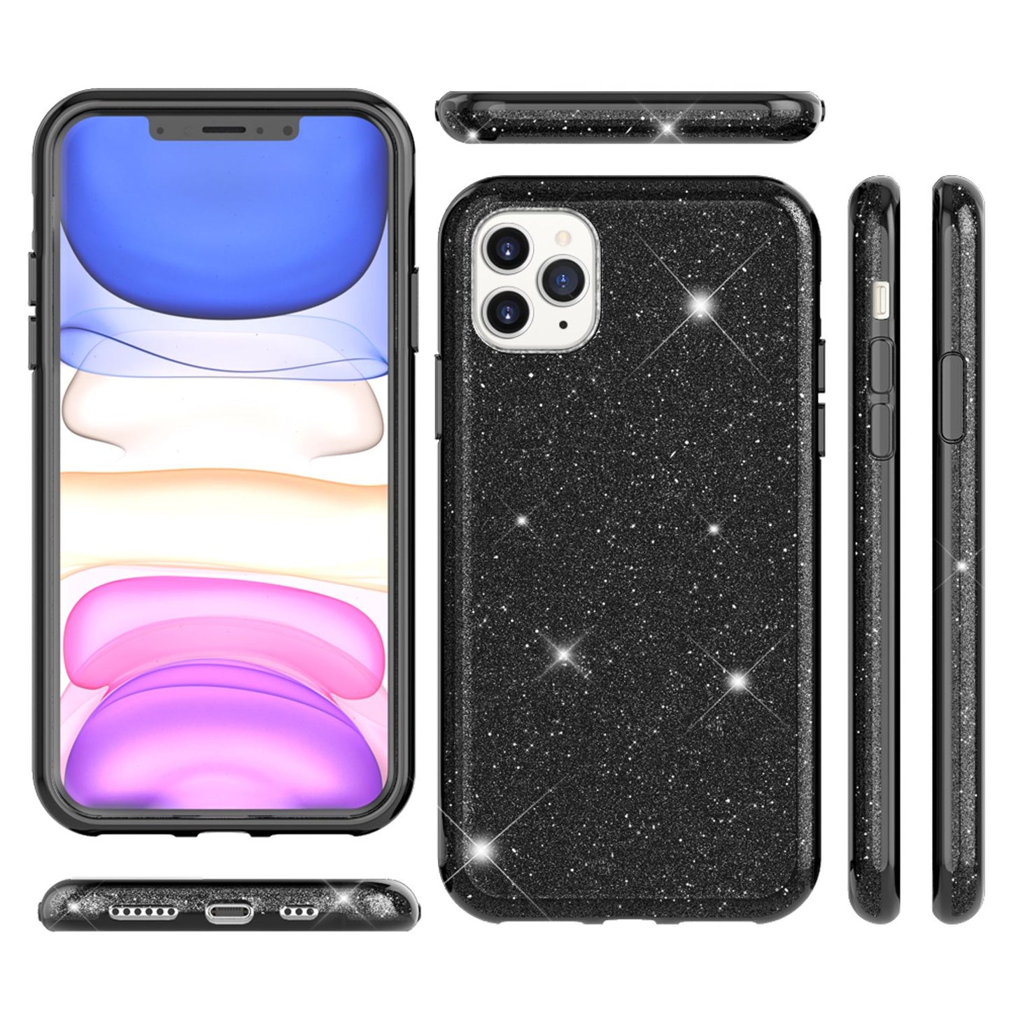 NALIA Glitzer Handyhülle kompatibel mit iPhone 11 Pro Max, Diamant Glitzer Handyhülle Bling