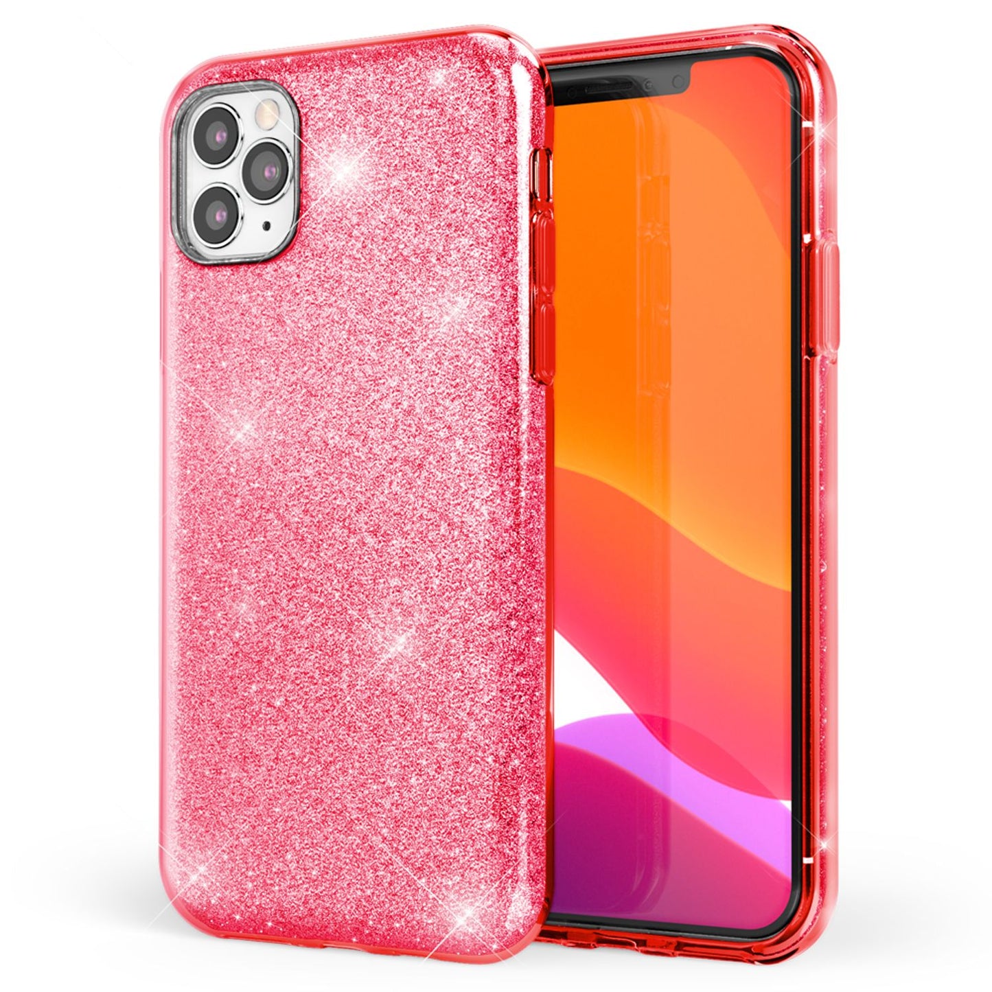 NALIA Glitzerhülle für iPhone 11 Pro – Funkelnder Glitzer-Look & Grip – SHINEPOP (Silikon Case) – Marke aus Berlin
