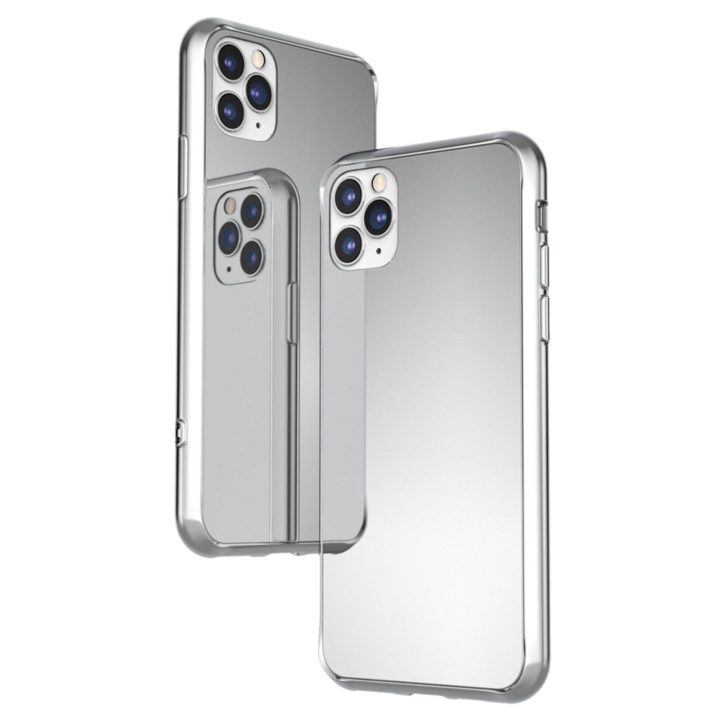 NALIA Spiegelhülle für iPhone 11 Pro Max – Echtes Glas (9H Spiegel & Kratzfest) – RAYN (Premium Hardcase & Silikon Bumper) – Marke aus Berlin