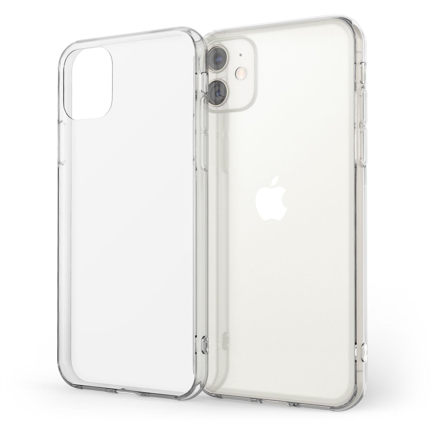 NALIA Hartglas Case kompatibel mit iPhone 11 Hülle, Durchsichtiges Hardcase aus 9H Tempered Glass mit Silikon Bumper, Stoßfeste & Kratzfeste Handyhülle Cover Schutzhülle - Transparent