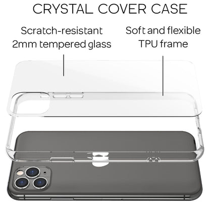 NALIA Hartglas Case kompatibel mit iPhone 11 Pro Max Hülle, Durchsichtiges Hardcase aus 9H Tempered Glass mit Silikon Bumper, Stoßfeste & Kratzfeste Handyhülle Cover Schutzhülle - Transparent