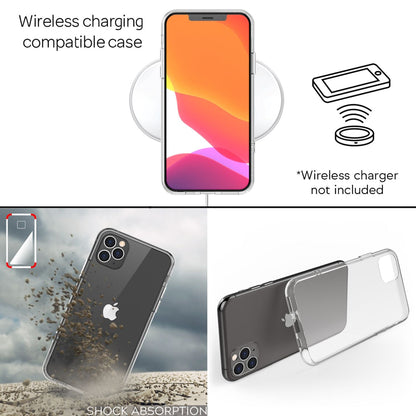 NALIA Hartglas Case kompatibel mit iPhone 11 Pro Max Hülle, Durchsichtiges Hardcase aus 9H Tempered Glass mit Silikon Bumper, Stoßfeste & Kratzfeste Handyhülle Cover Schutzhülle - Transparent