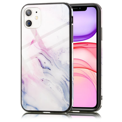 NALIA Hartglas Cover kompatibel mit iPhone 11 Hülle, Marmor Design Hard-Case aus 9H Tempered Glass & Silikon Bumper, Kratzfeste Handyhülle Phone Schutzhülle Handy-Tasche