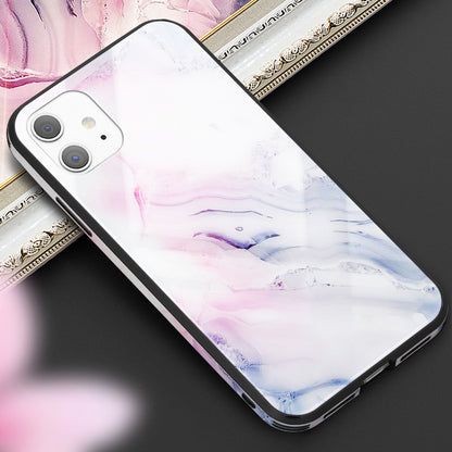 NALIA Hartglas Cover kompatibel mit iPhone 11 Hülle, Marmor Design Hard-Case aus 9H Tempered Glass & Silikon Bumper, Kratzfeste Handyhülle Phone Schutzhülle Handy-Tasche