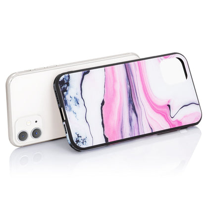 NALIA Hartglas Cover kompatibel mit iPhone 11 Hülle, Marmor Design Hard-Case aus 9H Tempered Glass & Silikon Bumper, Kratzfeste Handyhülle Phone Schutzhülle Handy-Tasche